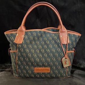 Dooney & Bourke Dark Green Monogram Tote Bag